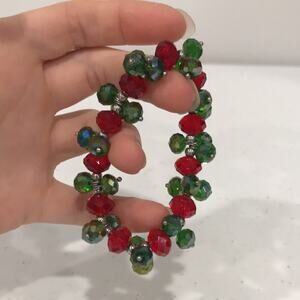 Y2k Holiday Christmas Stretch Crystal Beaded Bracelet